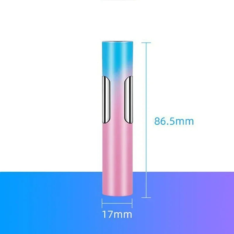 Mini encendedor a prueba de viento con llama rosa para mujer, encendedor portátil inflable luminoso de inyección directa de Metal, regalo para fumar